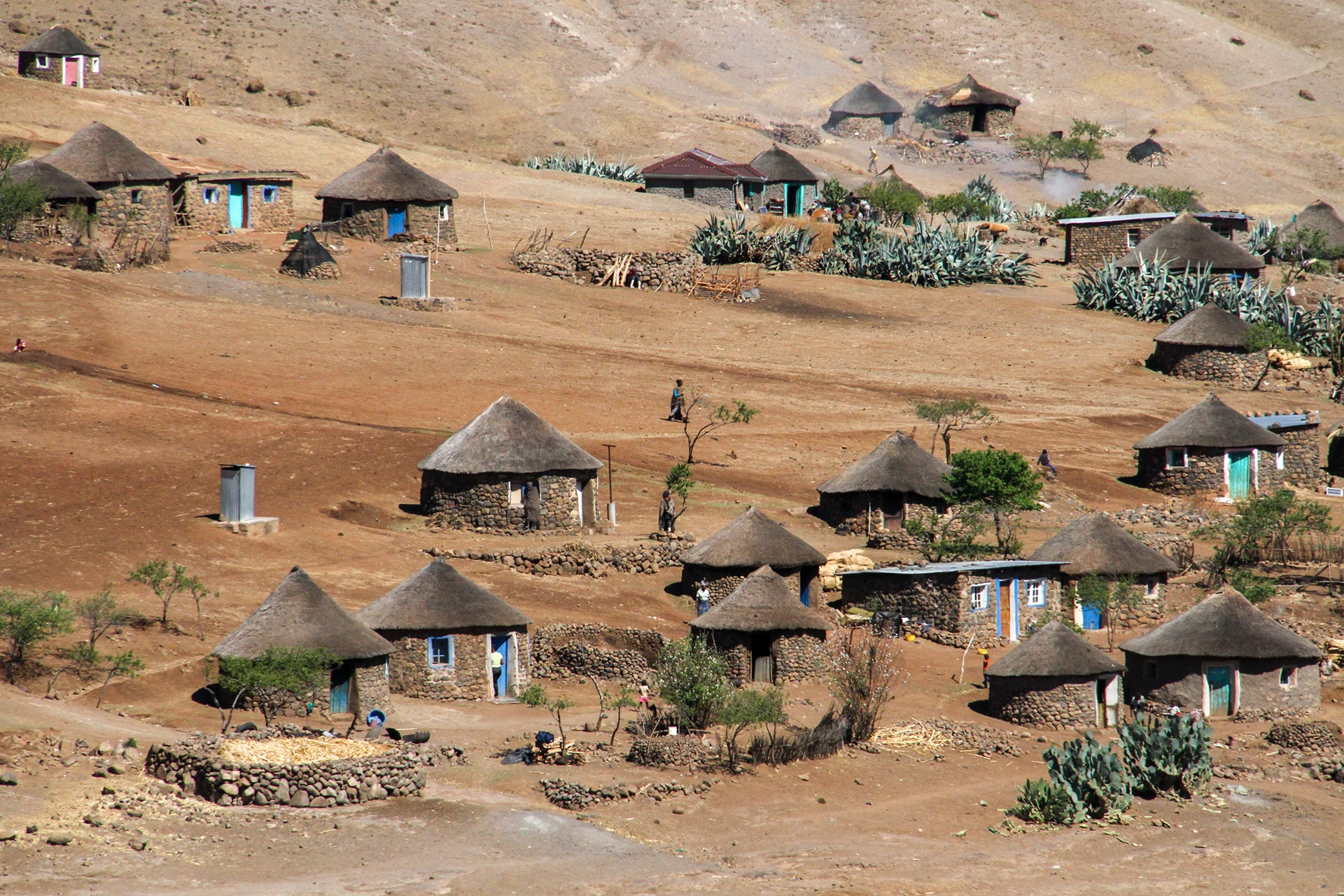 Rotsplateau in een open grasland